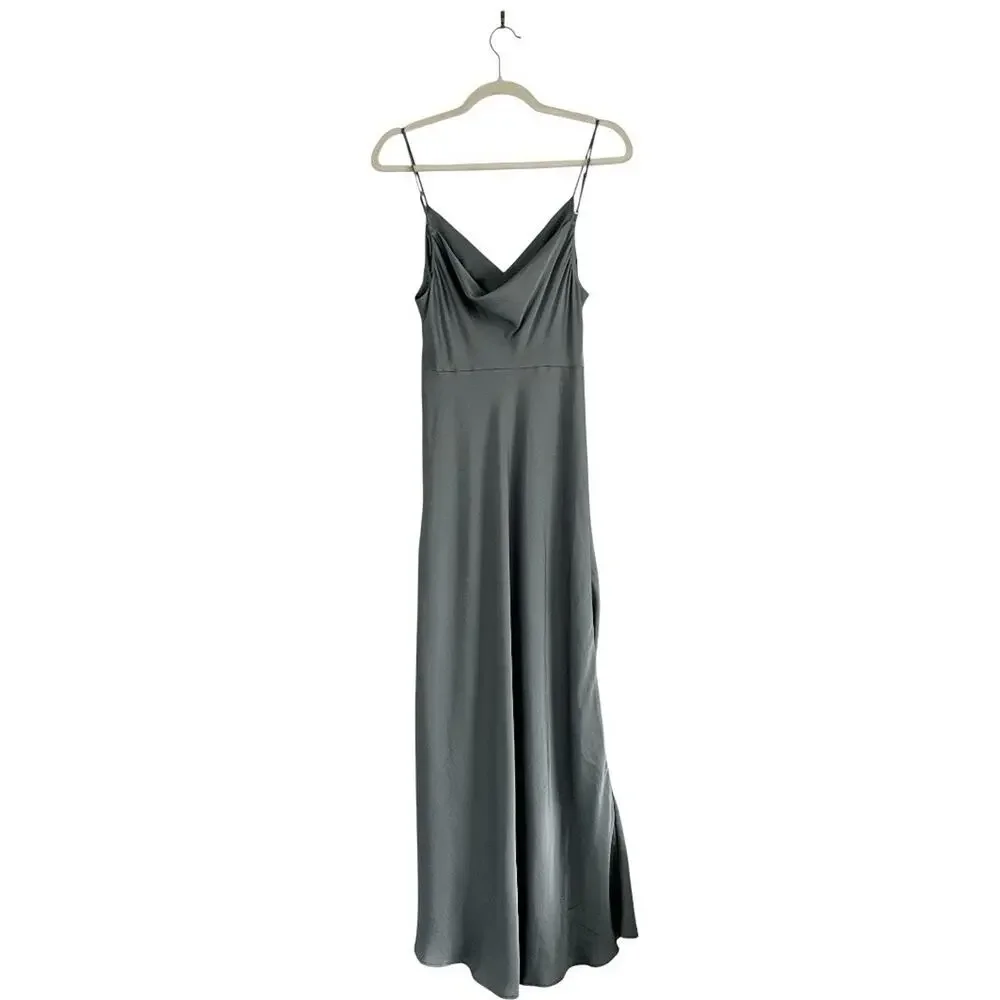 Free people Smoke & Mirrors Midi Slip Dress Slate Sz Medium Festival Boho Chic